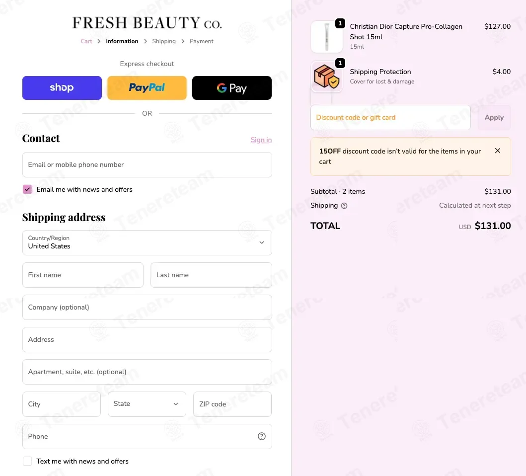 Fresh Beauty Co coupon code: 15% off with 15OFF. Tested and valid as 3 months ago.