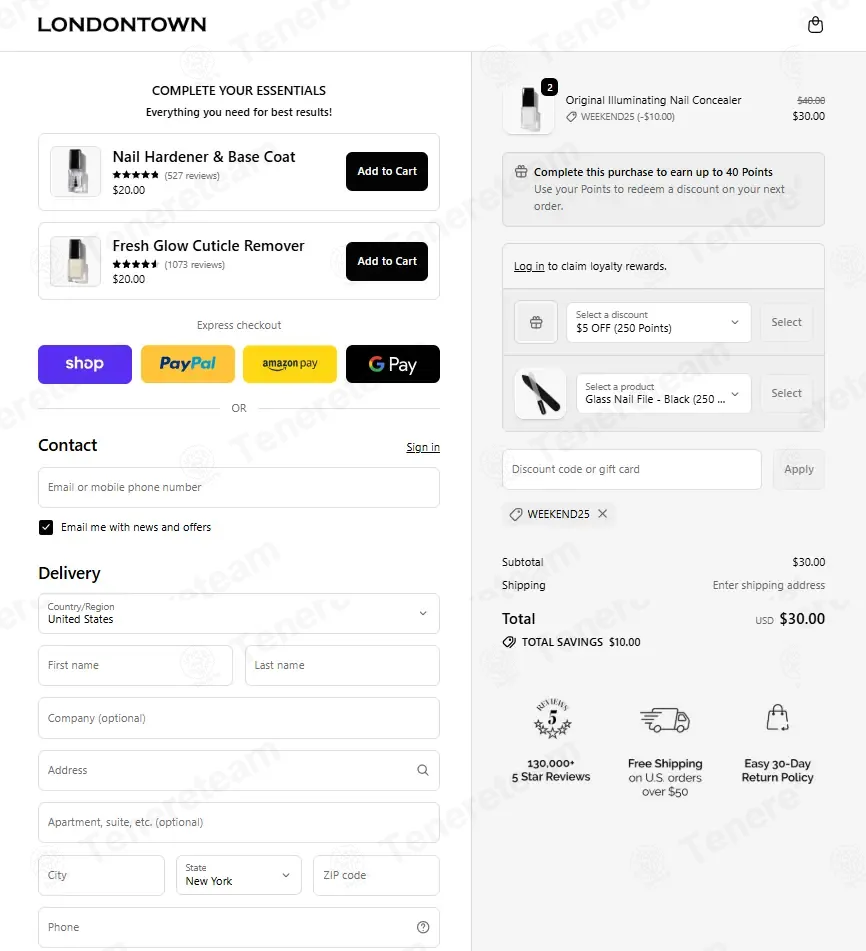 Londontown USA coupon code: 25% off with WEEKEND25. Tested and valid as 3 weeks ago.