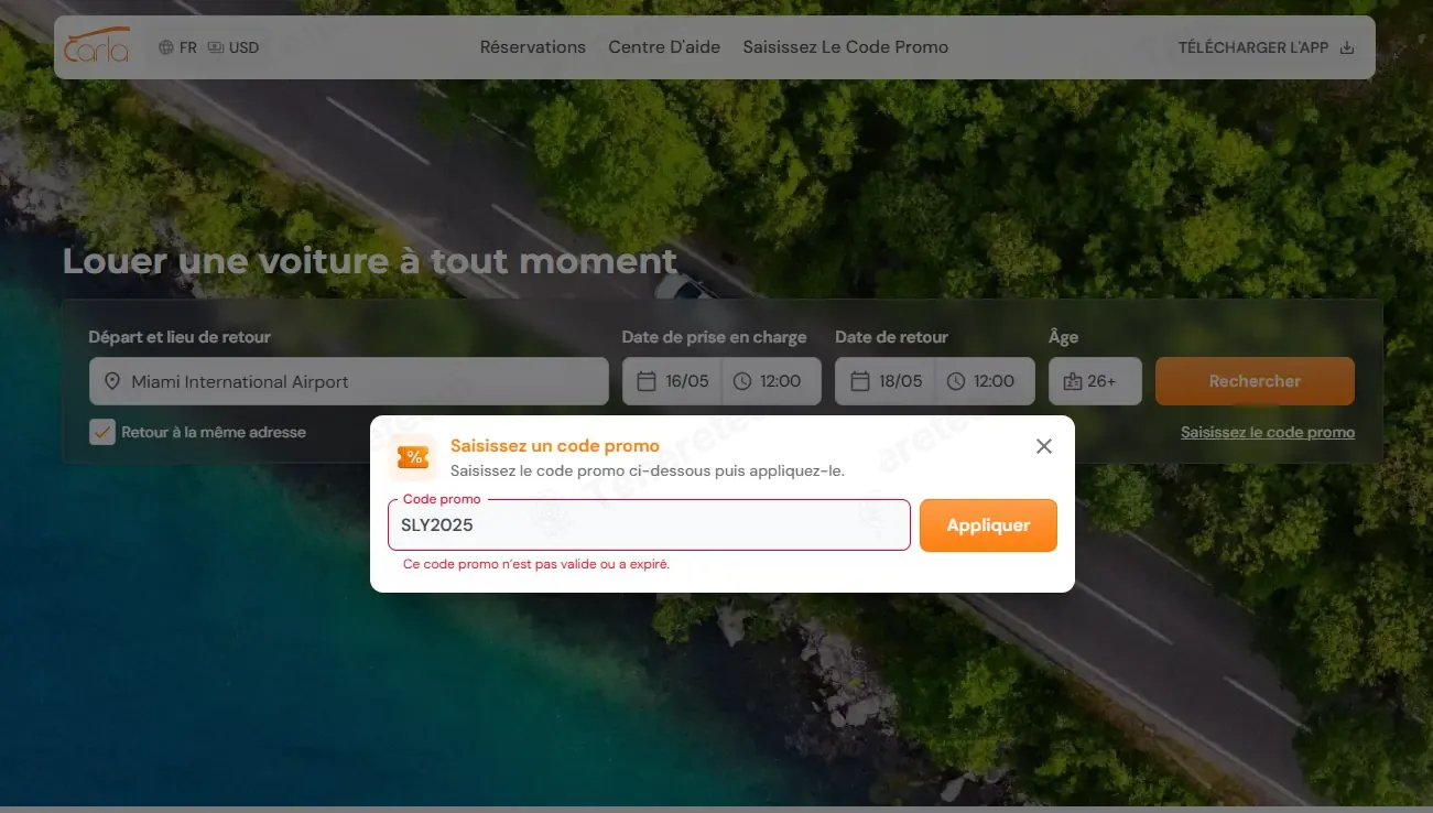 Carla Car Rental coupon code: 20% off with SLY2025. Tested and valid as 3 weeks ago.