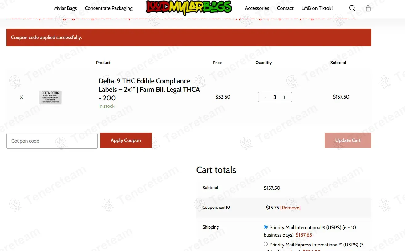 Loud Mylar Bags coupon code: 10% off with EXIT10. Tested and valid as 1 year ago.
