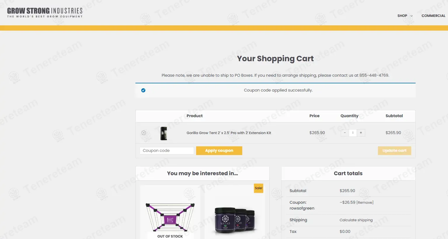 Grow Strong Industries coupon code: 10% off with rowsofgreen. Tested and valid as 9 months ago.