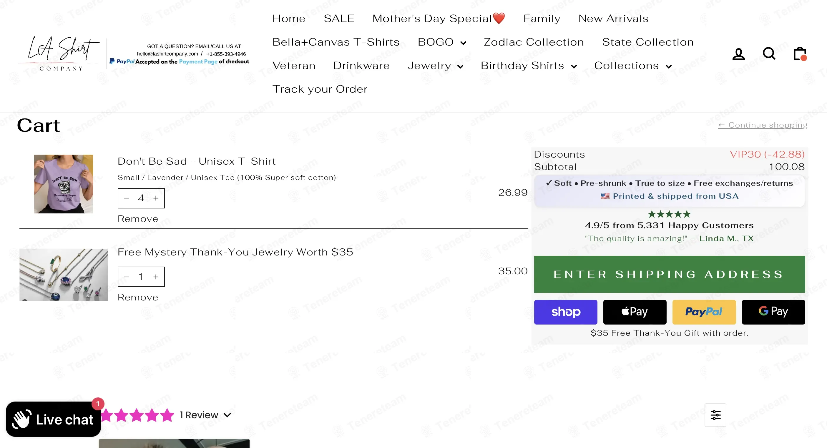 LA Shirt Company coupon code: 30% off with VIP30. Tested and valid as 4 months ago.