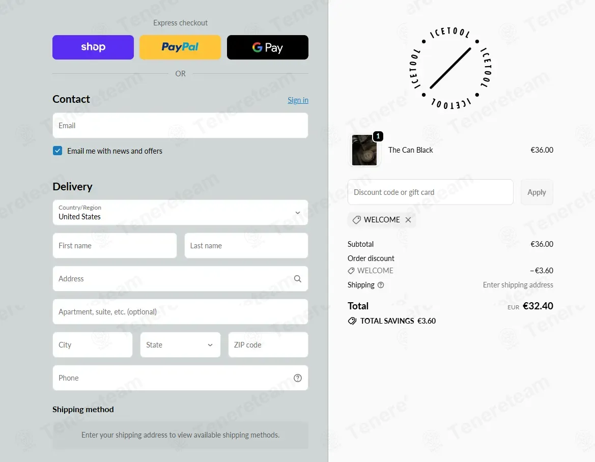 Ice Tool coupon code: 10% off with WELCOME. Tested and valid as 4 weeks ago.