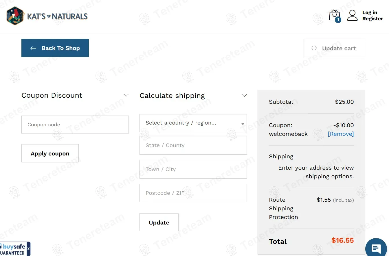 Kats Naturals coupon code: 40% off with welcomeback. Tested and valid as 1 year ago.