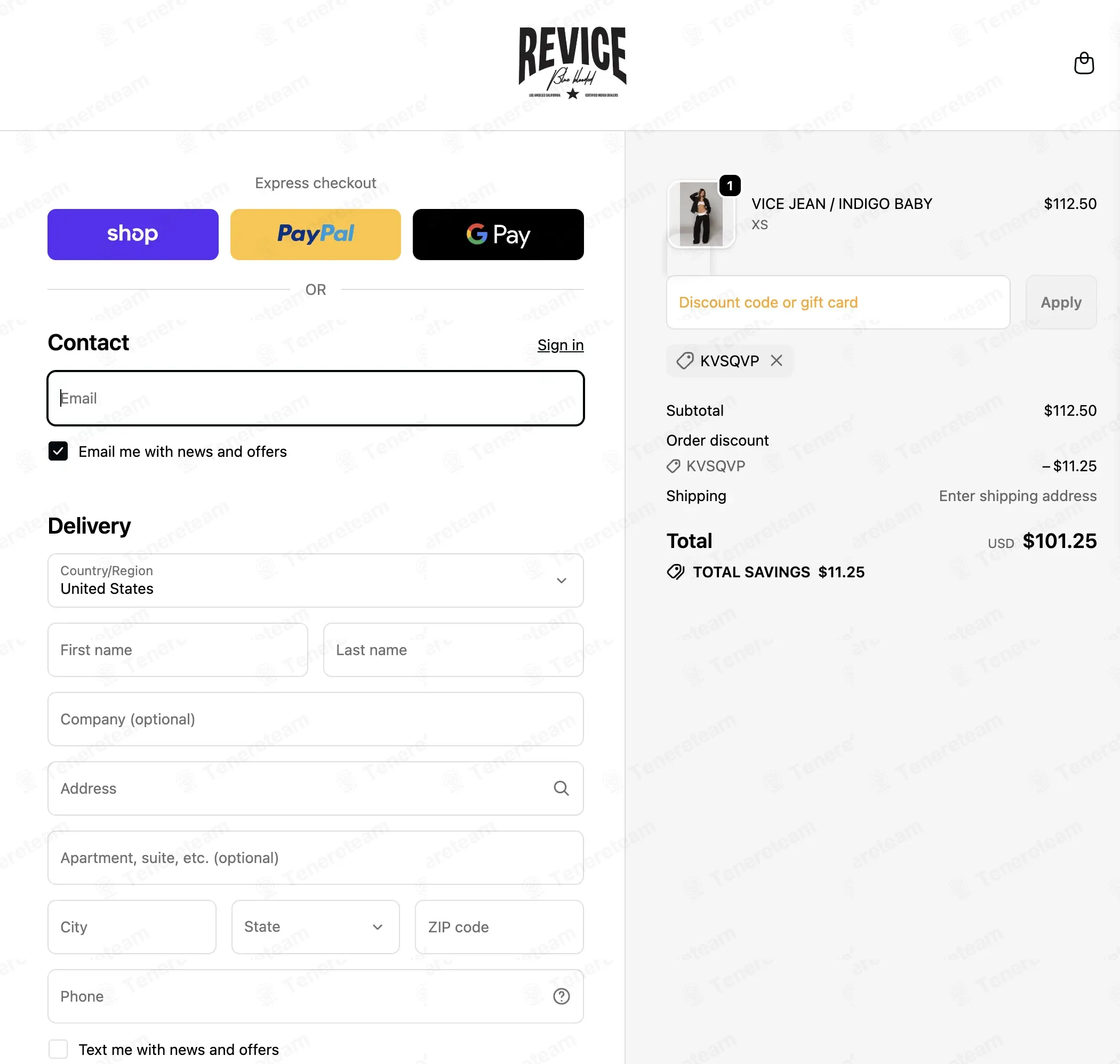 Revice Denim coupon code: 10% off with KVSQVP. Tested and valid as 9 months ago.