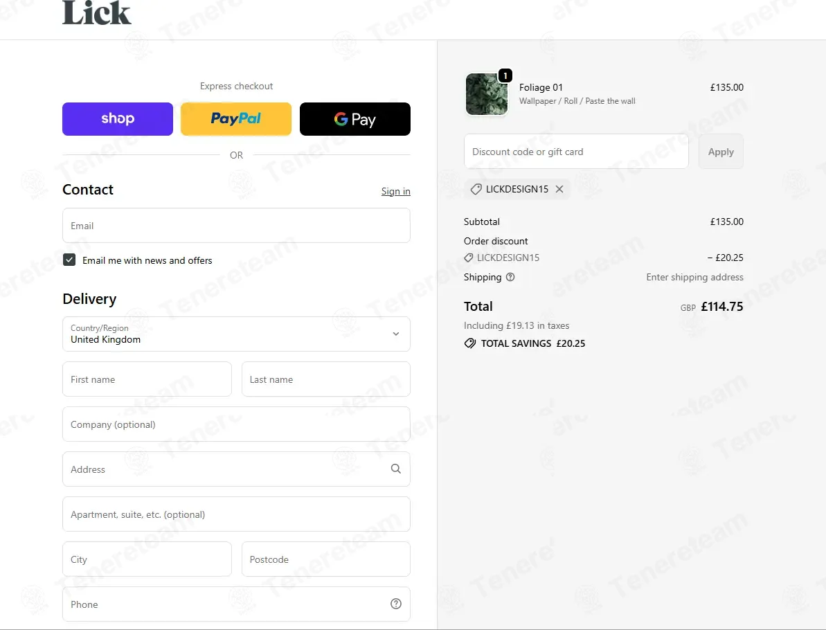Lick coupon code: 15% off with LICKDESIGN15. Tested and valid as 1 month ago.
