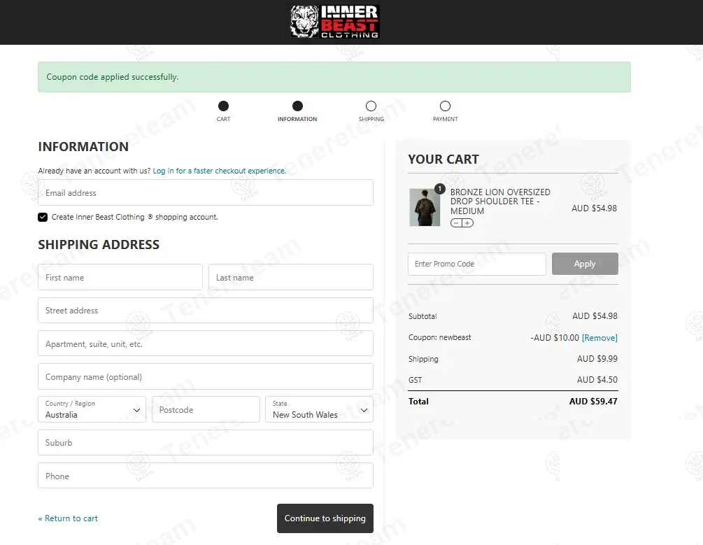 Inner Beast Clothing coupon code: $10 off with NEWBEAST. Tested and valid as 8 months ago.