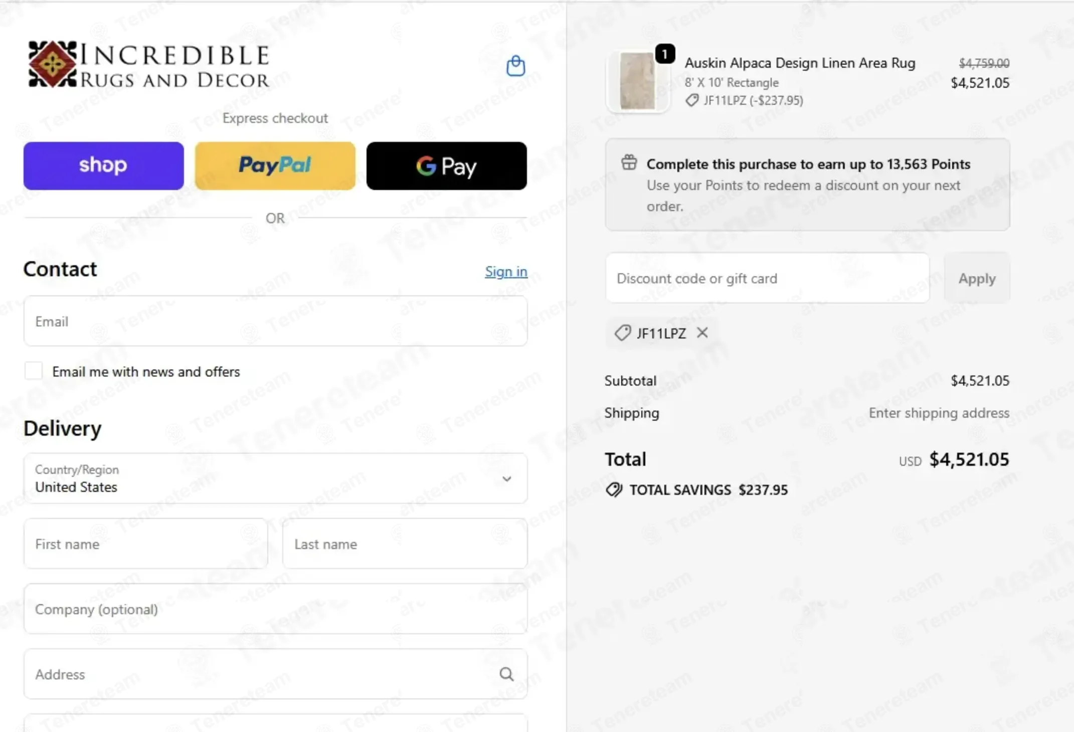 Incredible Rugs And Decor coupon code: 5% off with JF11LPZ. Tested and valid as 4 months ago.
