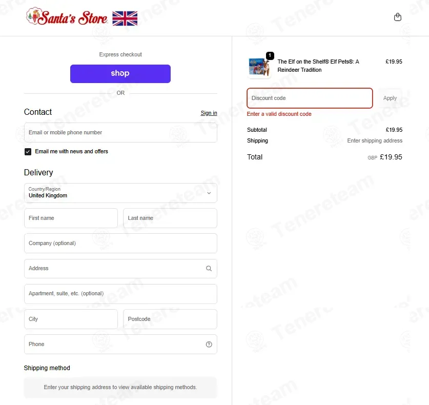 Elf On The Shelf UK coupon code: 10% off with SAVE10. Tested and valid as 3 months ago.
