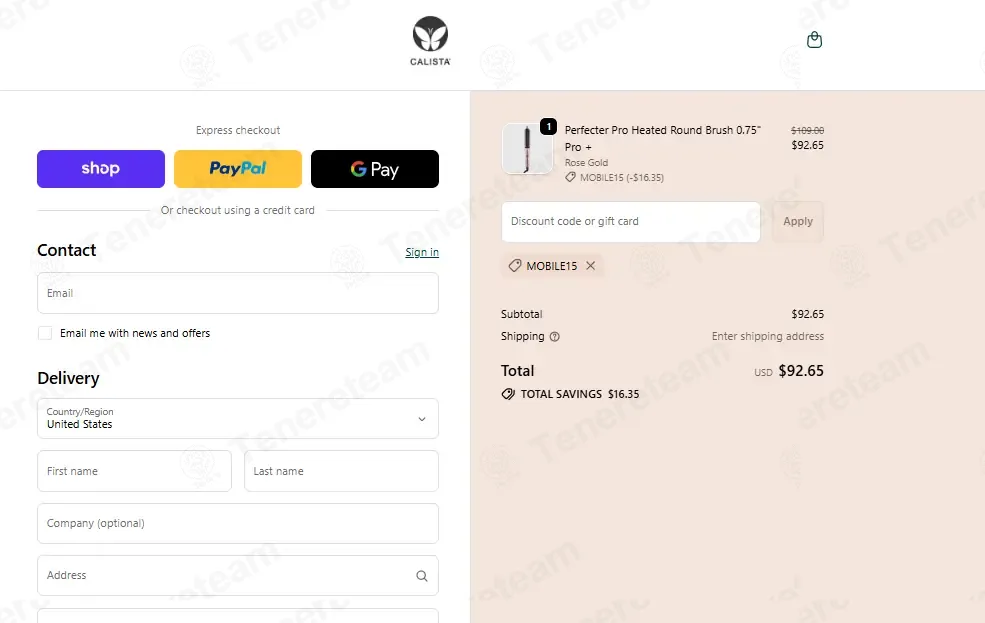 Calista Tools coupon code: 15% off with MOBILE15. Tested and valid as 1 month ago.