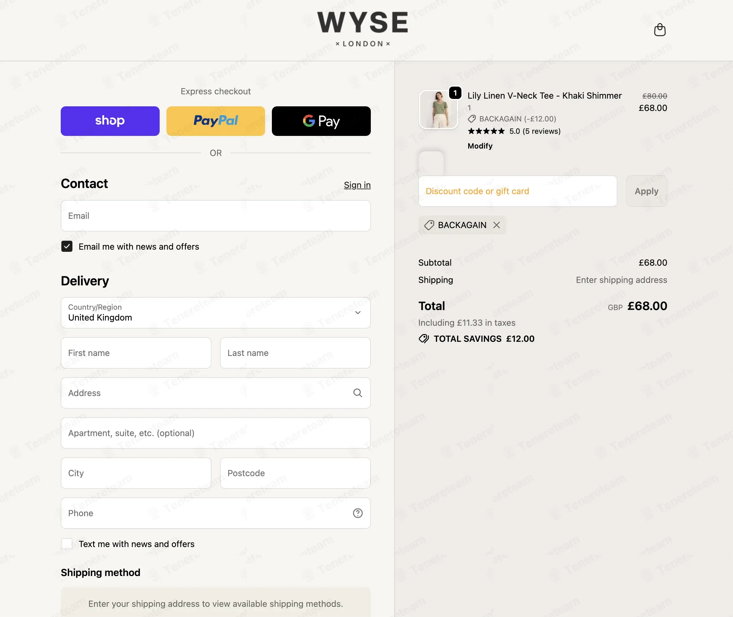 WYSE London coupon code: 15% off with BACKAGAIN. Tested and valid as 8 hours ago.