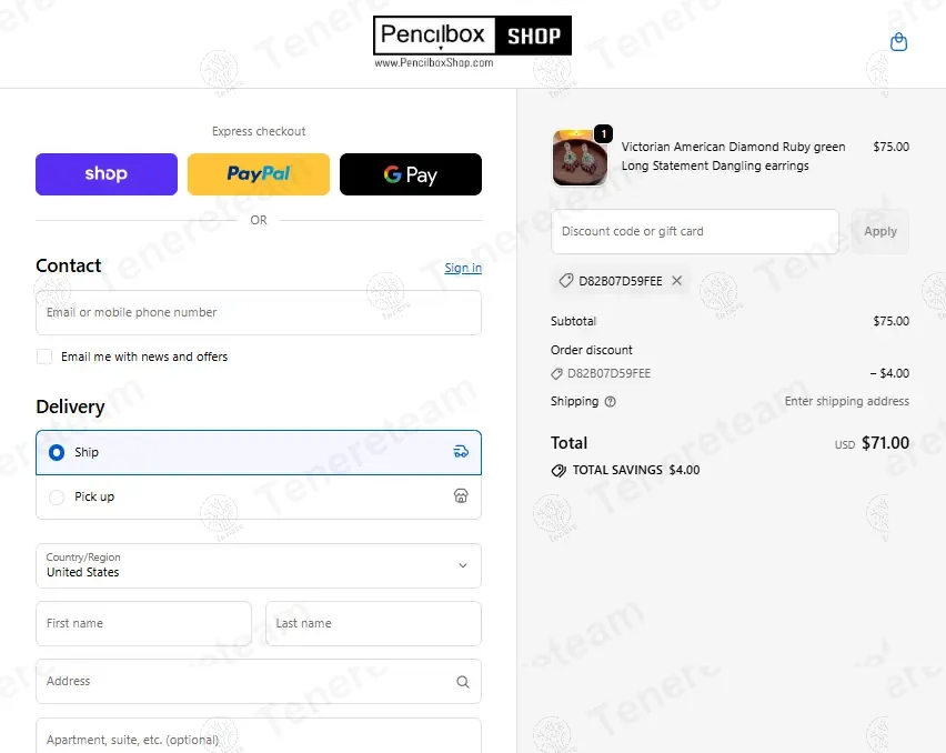 Pencilbox Shop coupon code: $4 off with D82B07D59FEE. Tested and valid as 9 months ago.