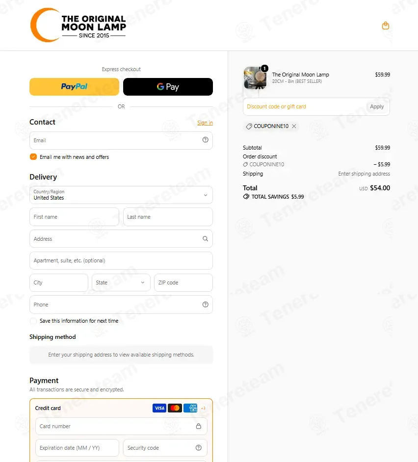 The Original Moon Lamp coupon code re-checked and confirmed working at checkout