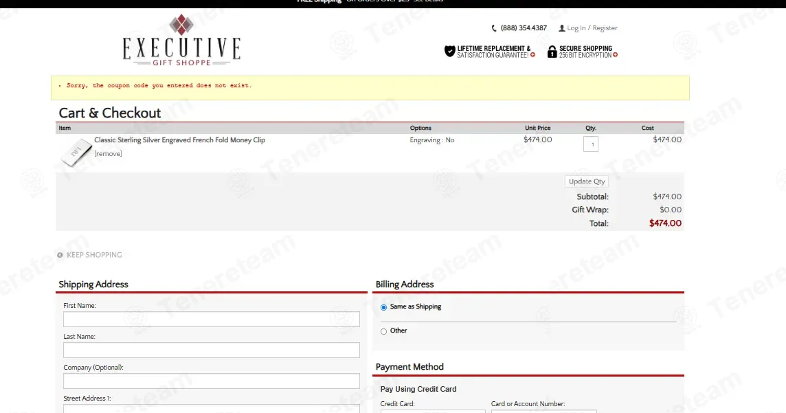 Executive Gift Shoppe coupon code verified as working at checkout