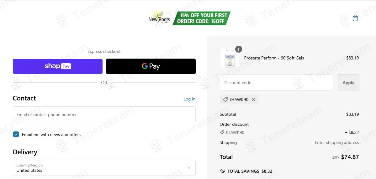 New Roots Herbal coupon code: 10% off with JHAWK90. Tested and valid as 1 year ago.