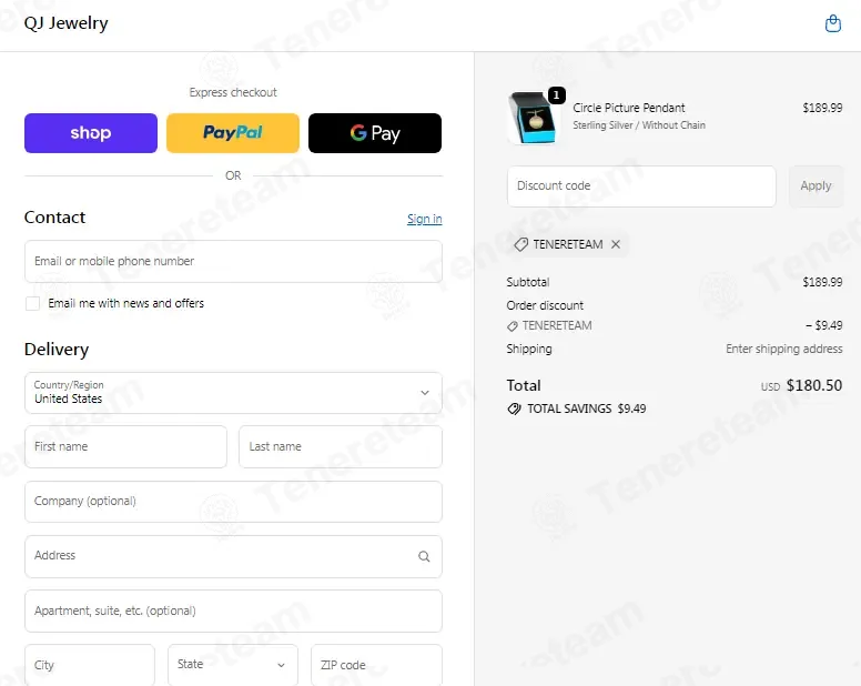 QJ Jewelry coupon code: 5% off with TENERETEAM. Tested and valid as 9 months ago.