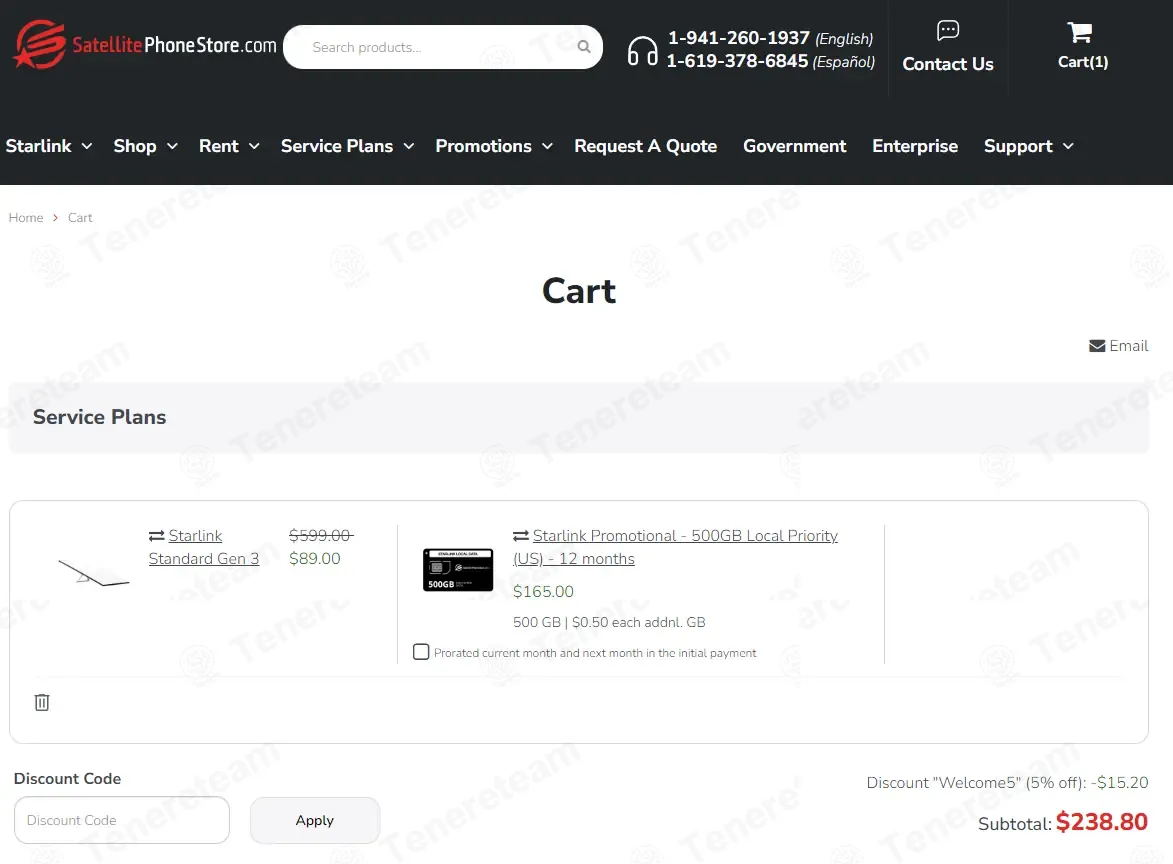Satellitephonestore coupon code: 5% off with Welcome5. Tested and valid as 6 months ago.