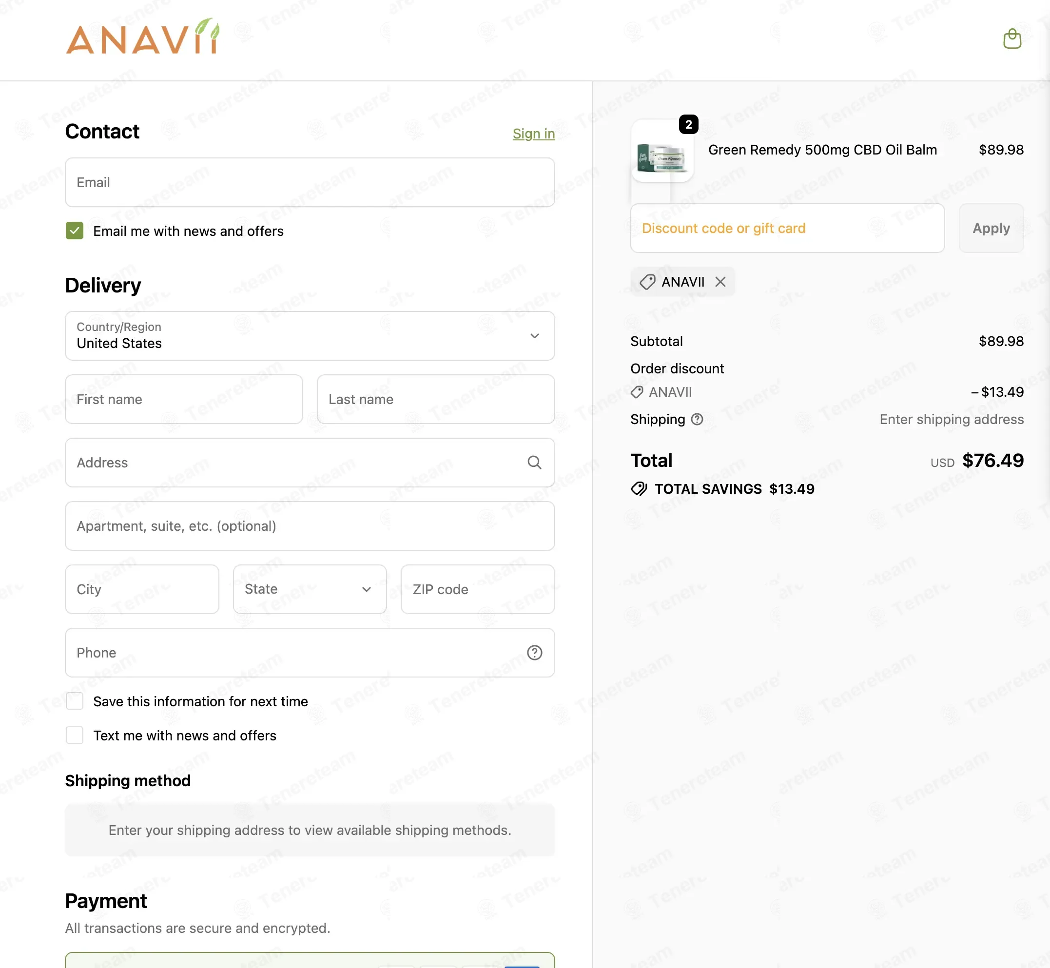 Anavii Market coupon code: 15% off with ANAVII. Tested and valid as 4 weeks ago.