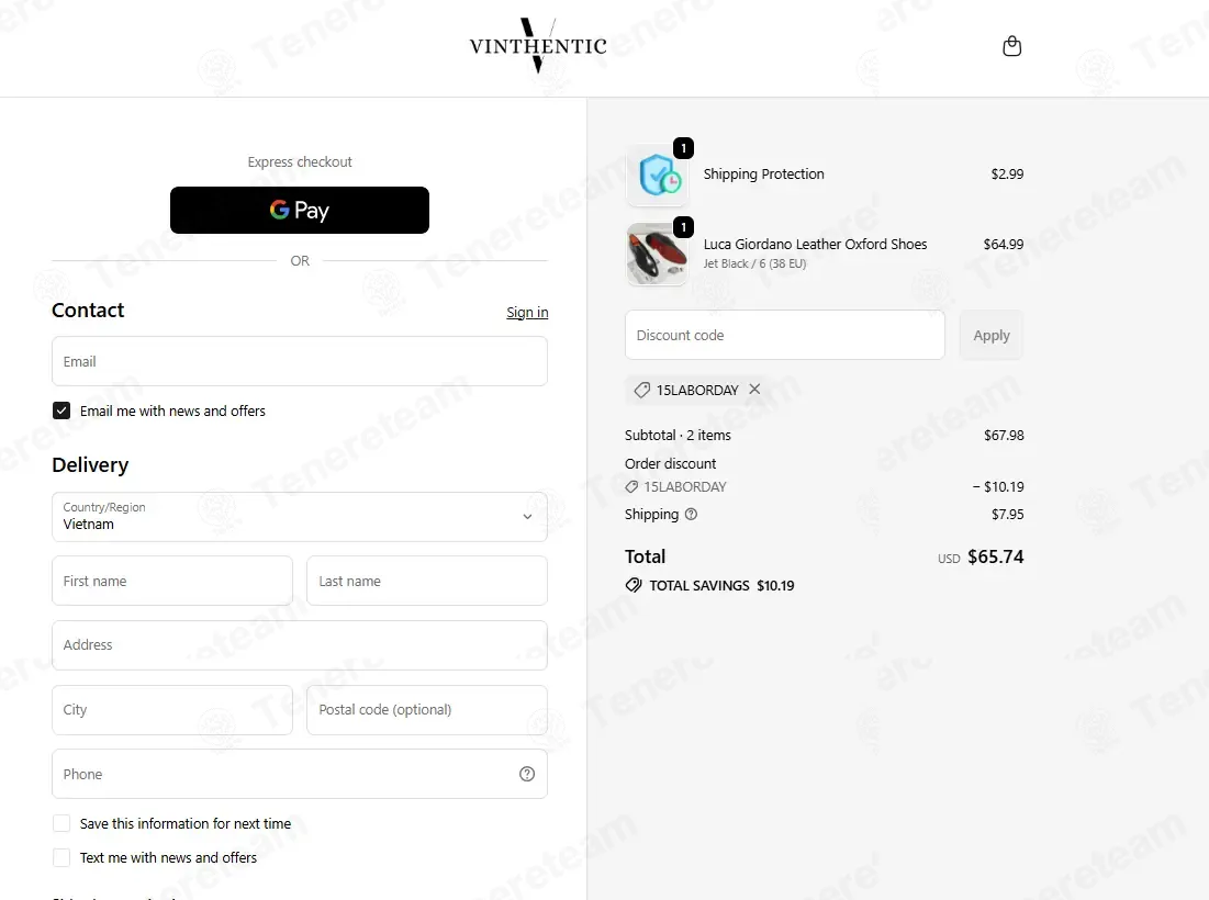 Vinthentic coupon code: 15% off with 15LABORDAY. Tested and valid as 3 weeks ago.