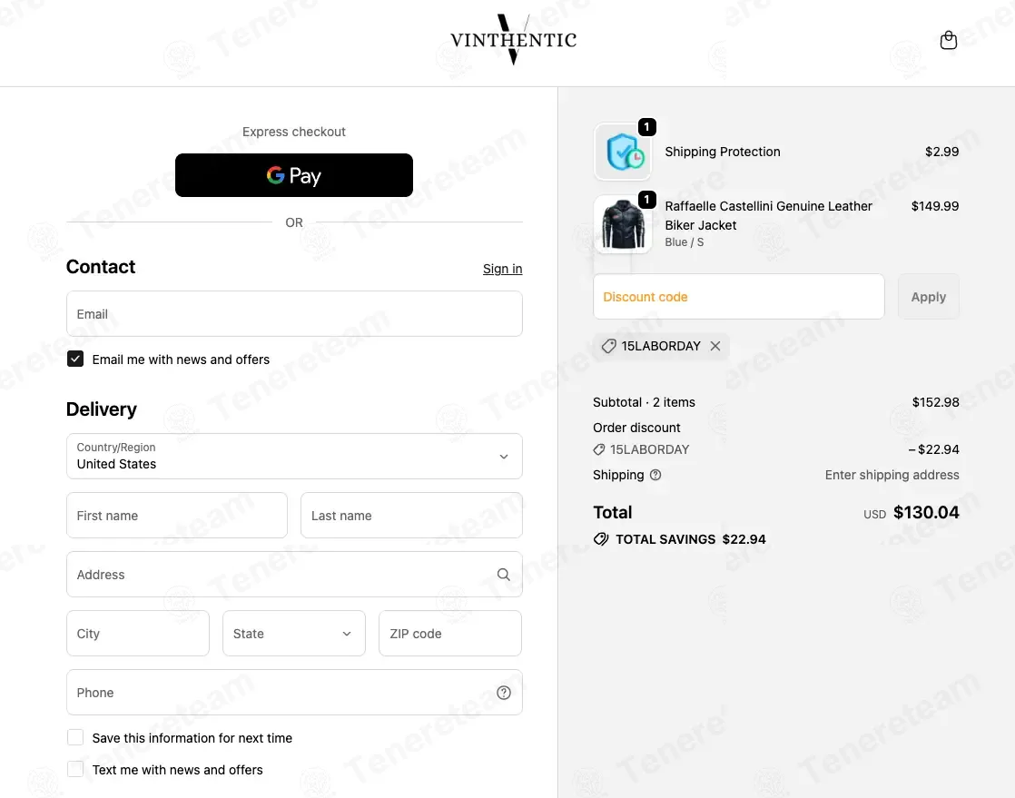 Vinthentic coupon code: 15% off with 15LABORDAY. Tested and valid as 3 weeks ago.