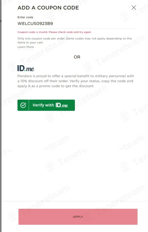 Pandora coupon code: 10% off with WELCUS0923B9. Tested and valid as 4 months ago.