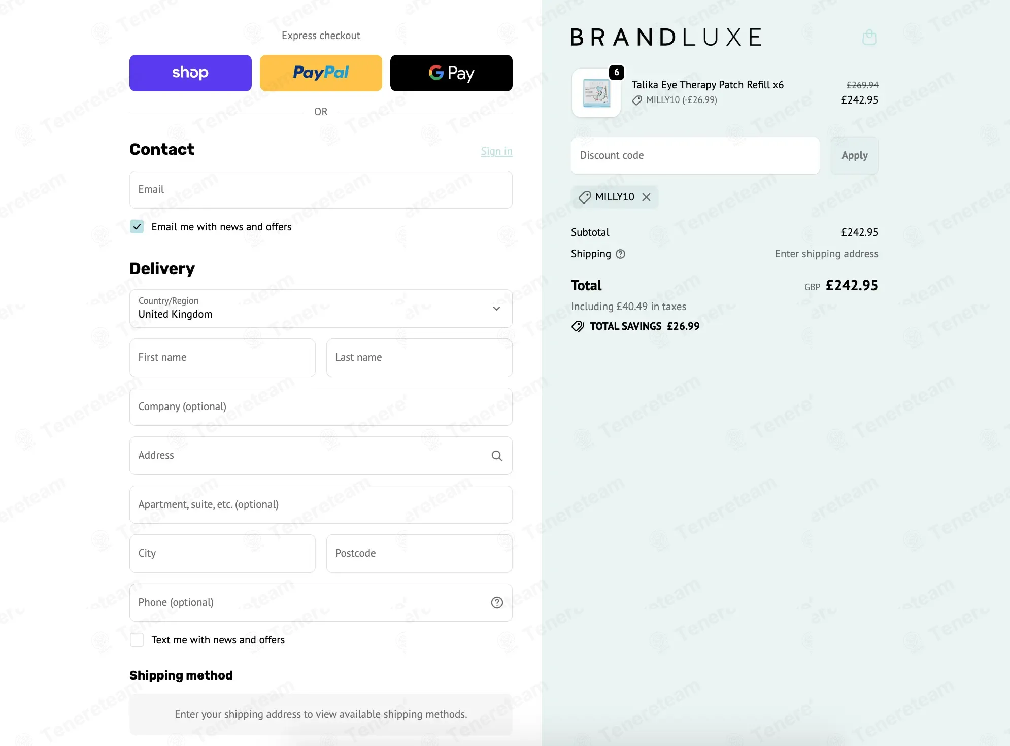 The Brand Luxe coupon code: 10% off with MILLY10. Tested and valid as 4 months ago.