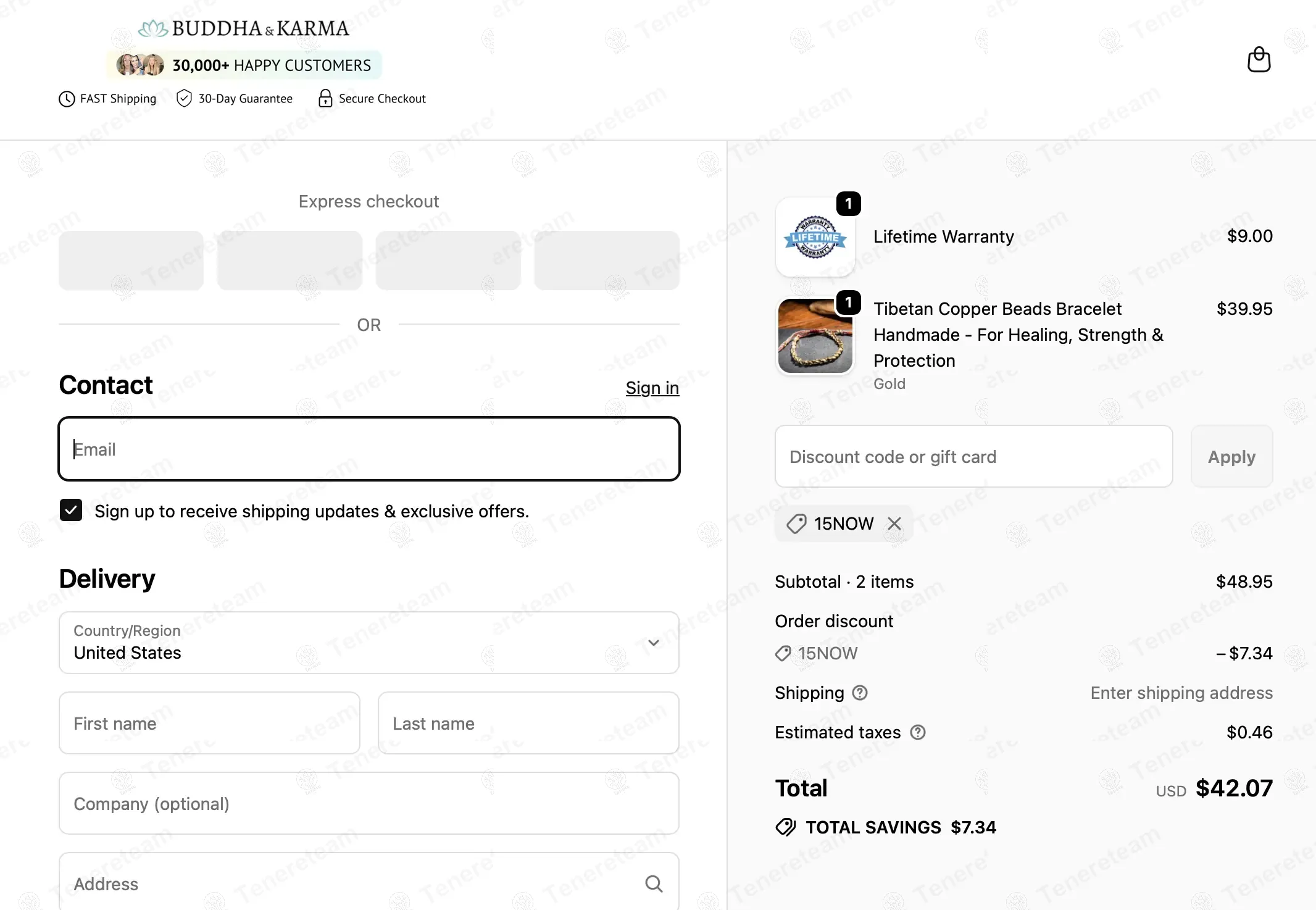 Buddha and Karma coupon code: 15% off with 15NOW. Tested and valid as 8 months ago.
