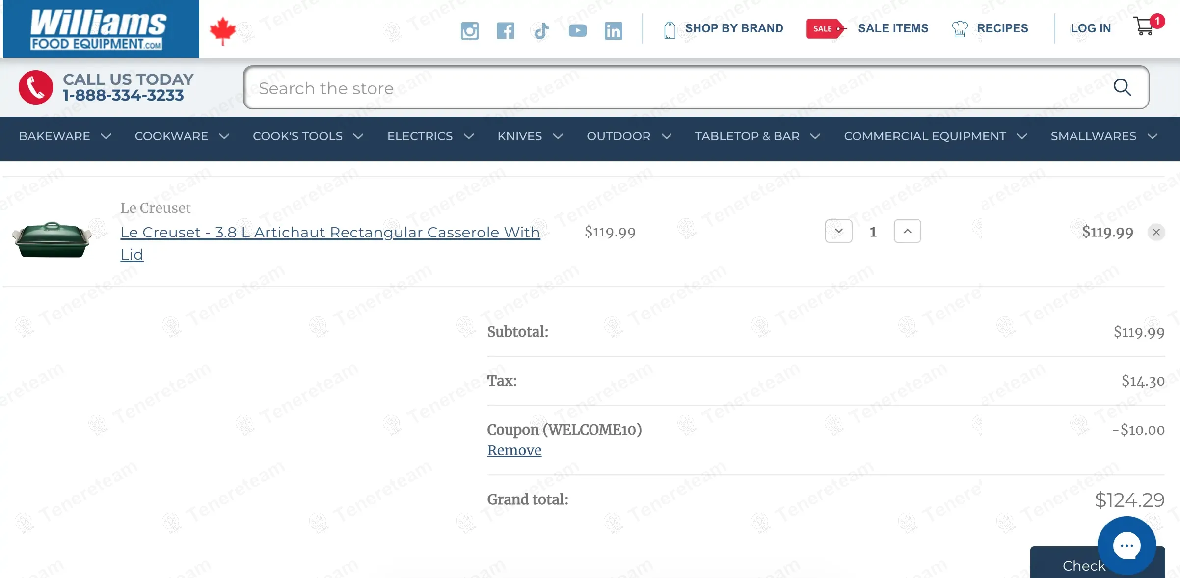 Williams Food Equipment coupon code: $10 off with WELCOME10. Tested and valid as 6 months ago.
