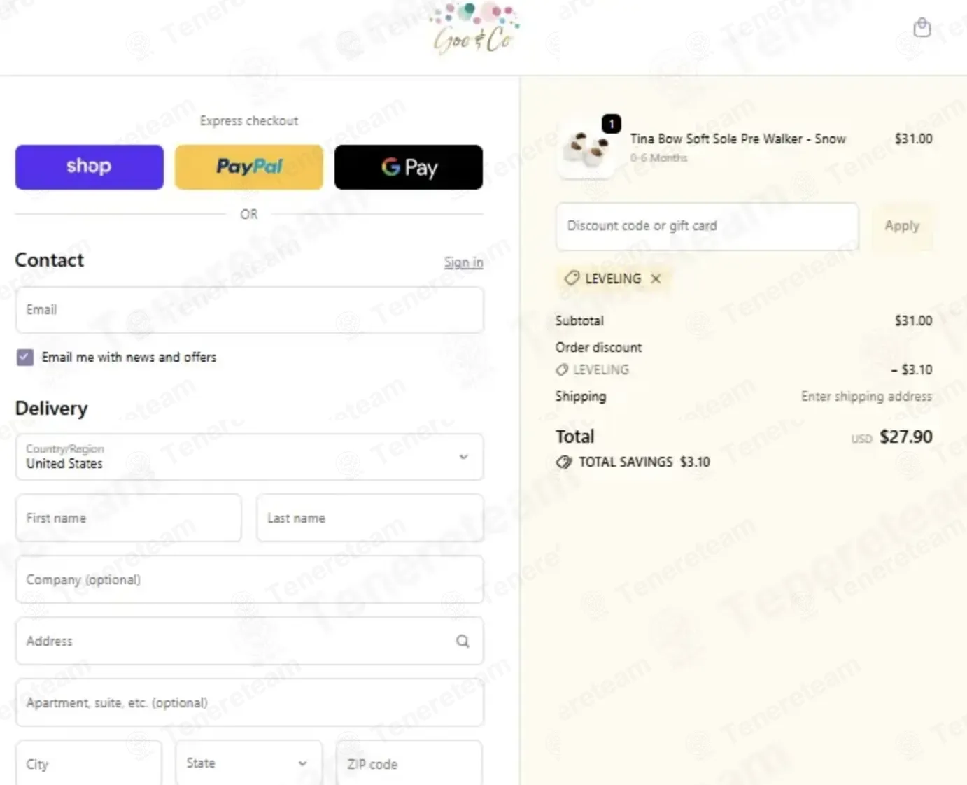 Goo And Co coupon code: 10% off with LEVELING. Tested and valid as 3 weeks ago.