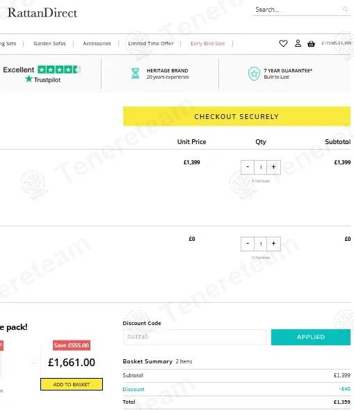 Rattan Direct coupon code: $20 off with FEB20. Tested and valid as 1 month ago.