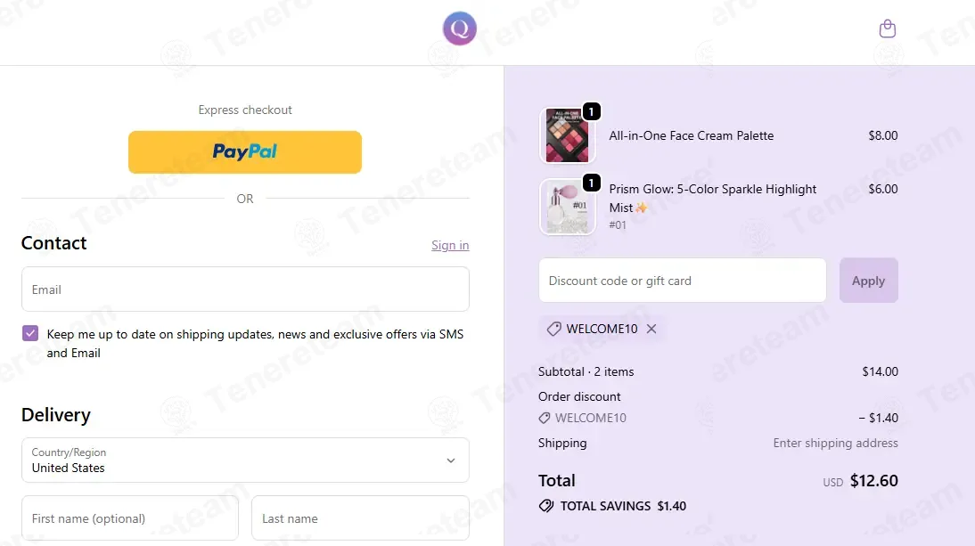 QingBeautyshop coupon code: 10% off with WELCOME10. Tested and valid as 7 months ago.
