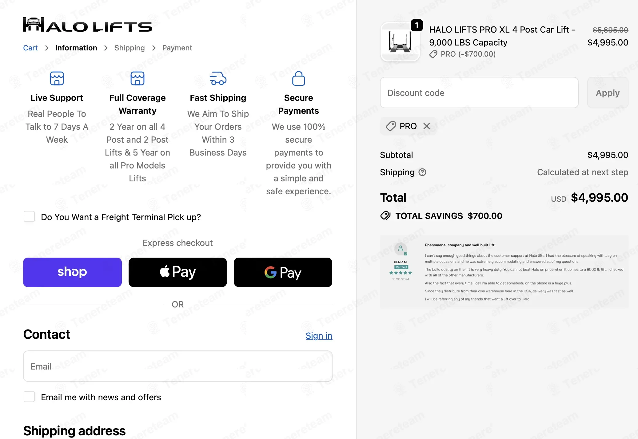 HALO LIFTS apply coupon code