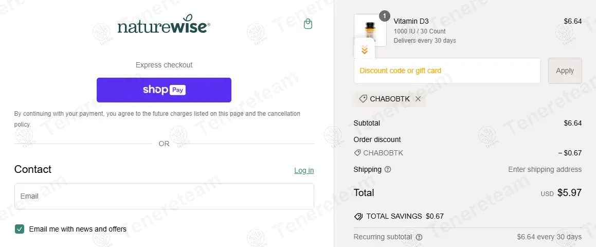 Nature Wise coupon code: 10% off with CHABOBTK. Tested and valid as 1 year ago.
