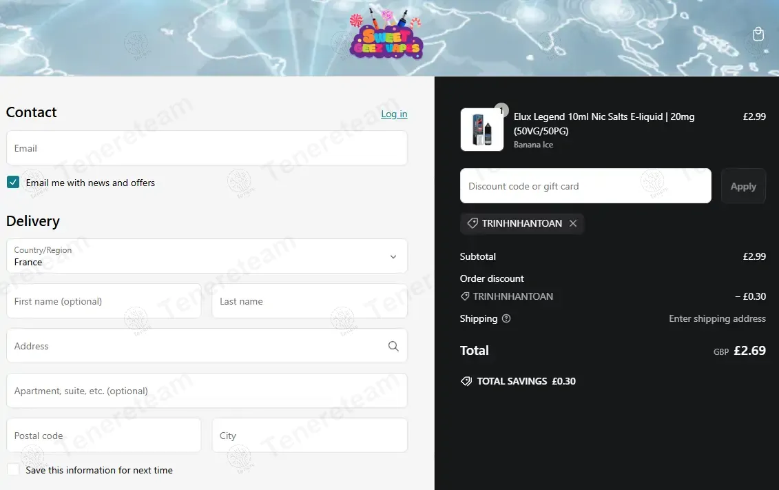 Sweet Geez Vapes coupon code: 10% off with TRINHNHANTOAN. Tested and valid as 1 year ago.