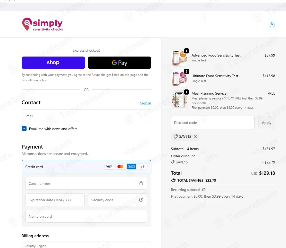 Simply Sensitivity Checks UK coupon code: 15% off with SAVE15. Tested and valid as 7 months ago.