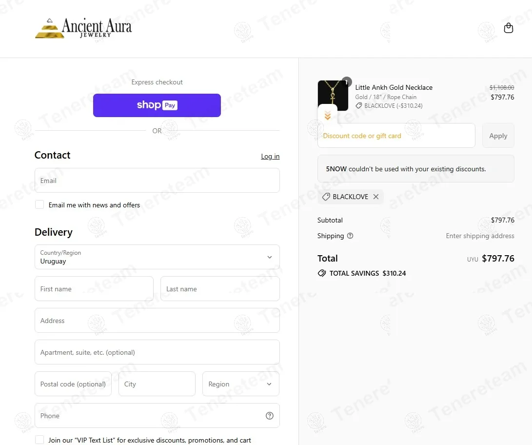 Ancient Aura Jewelry coupon code: 30% off with BLACKLOVE. Tested and valid as 9 months ago.