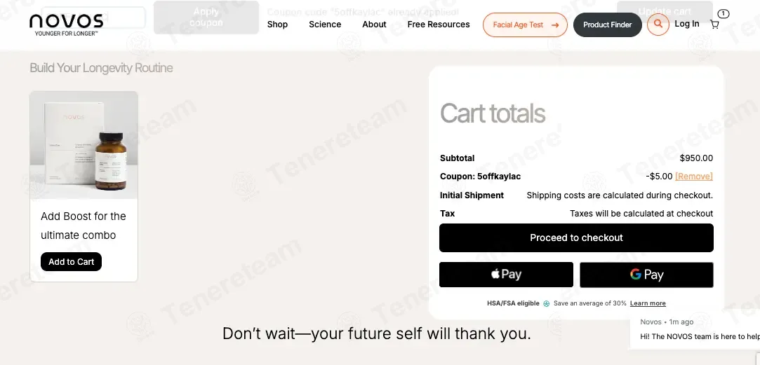 Novos coupon code: $5 off with 5OFFKAYLAC. Tested and valid as 3 months ago.