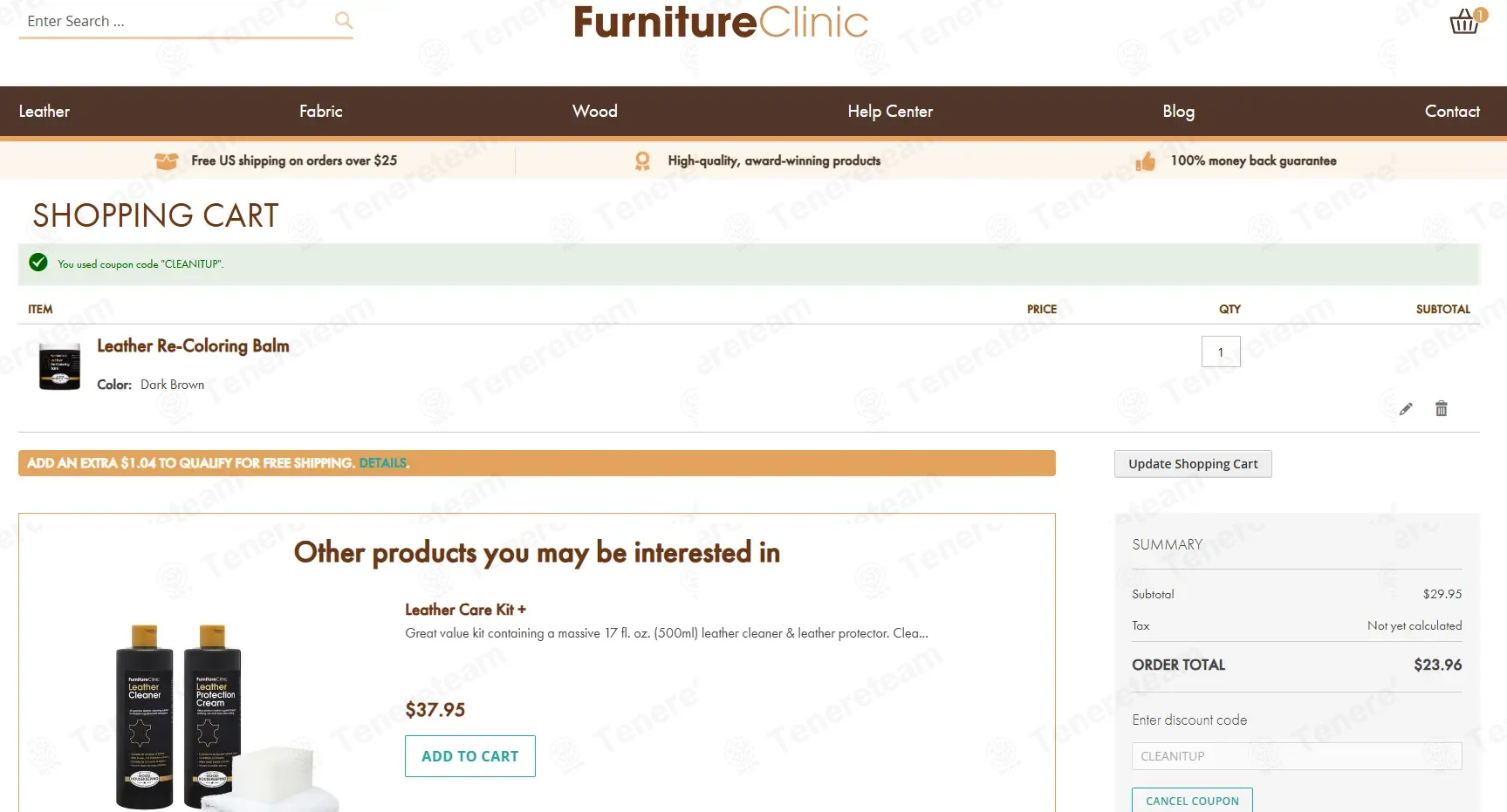 Furniture Clinic coupon code: 20% off with CLEANITUP. Tested and valid as 8 months ago.