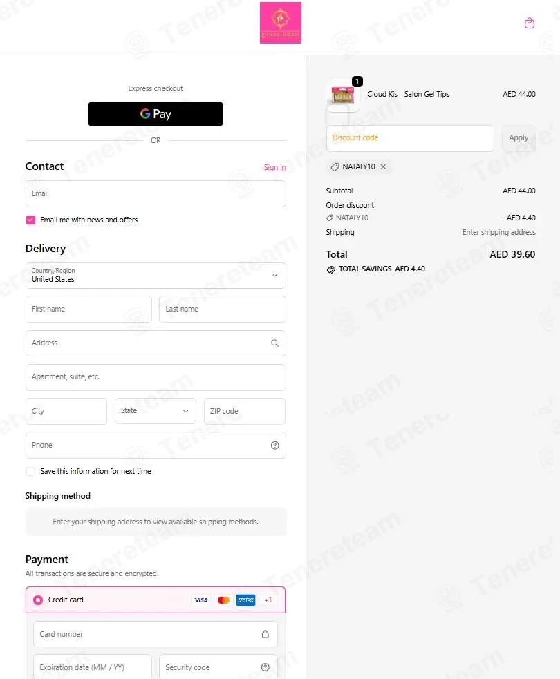 Pinky Goat coupon code: 10% off with NATALY10. Tested and valid as 1 month ago.