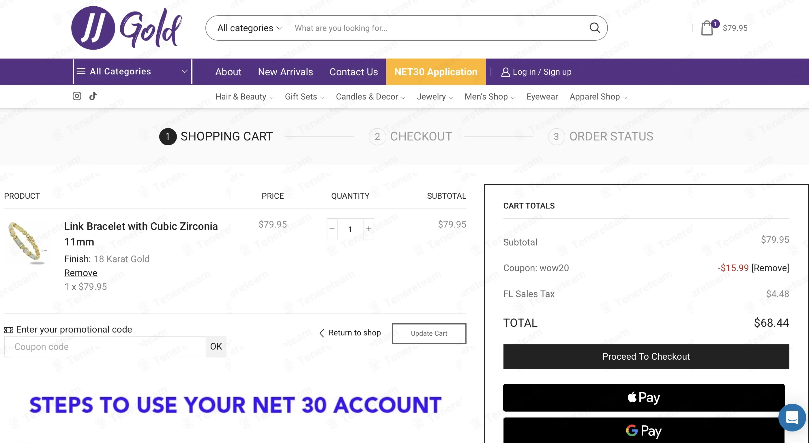 JJ Gold coupon code: 20% off with wow20. Tested and valid as 3 weeks ago.