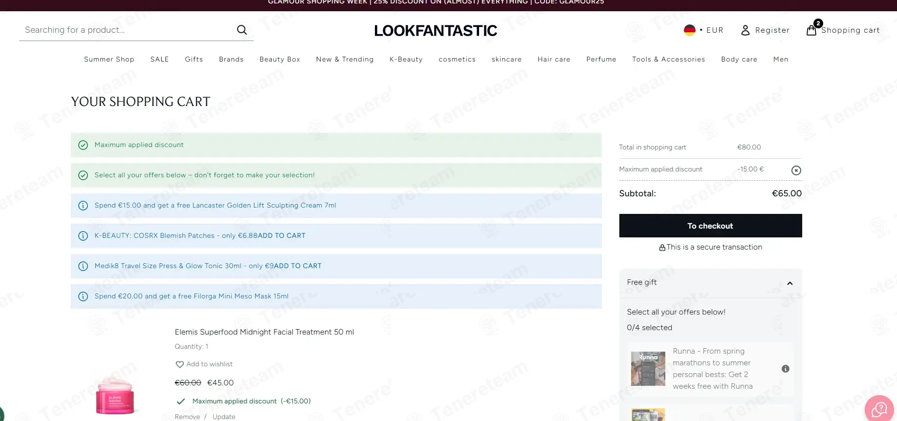 Lookfantastic DE coupon code: 20% off with LOVELF. Tested and valid as 1 day ago.