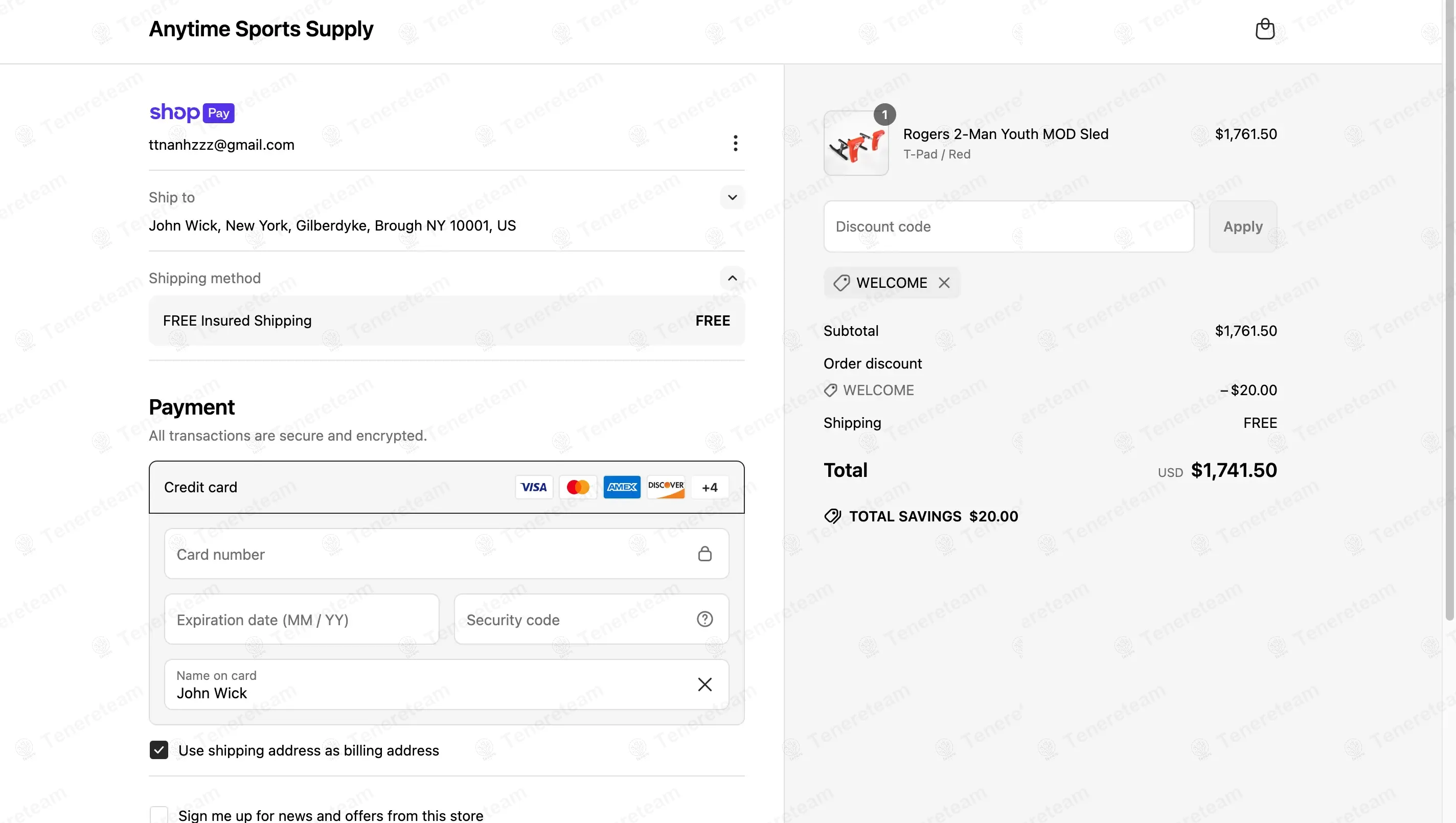 Anytime Sports Supply coupon code: $20 off with WELCOME. Tested and valid as 1 year ago.