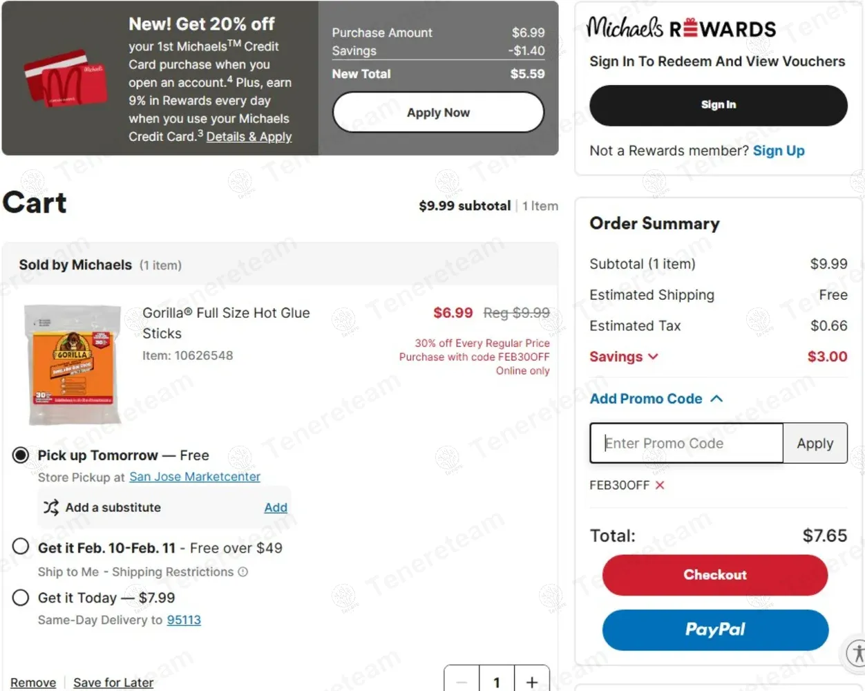 Michaels coupon code: Sale off with FEB30OFF. Tested and valid as 7 months ago.