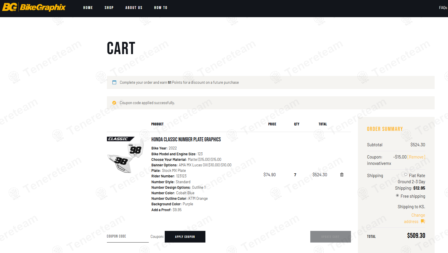BikeGraphix coupon code: $15 off with INNOVATIVEMX. Tested and valid as 1 year ago.