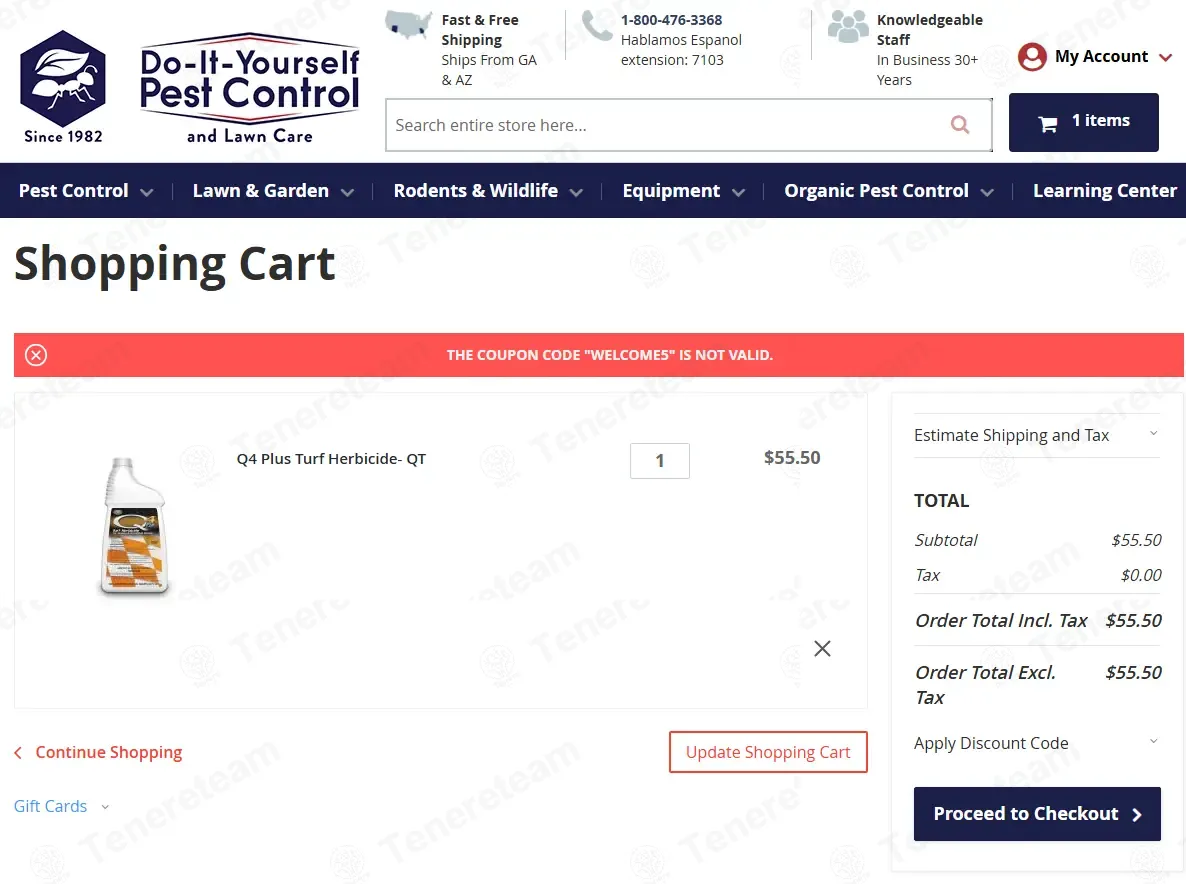 DIY Pest Control coupon code: 5% off with welcome5. Tested and valid as 4 months ago.