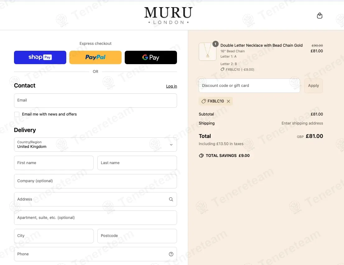 Muru Jewellery coupon code: 10% off with FXBLC10. Tested and valid as 1 year ago.