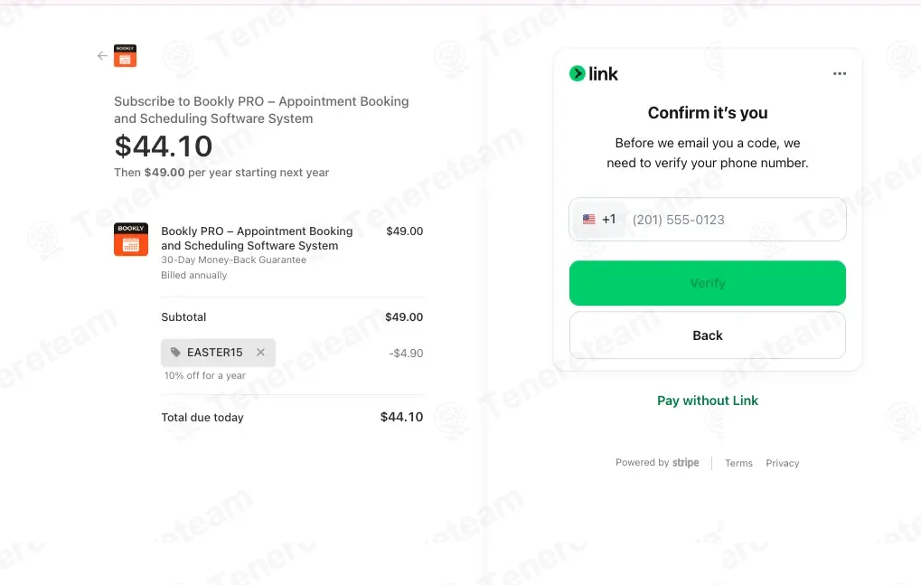 Bookly coupon code: 10% off with EASTER15. Tested and valid as 1 month ago.