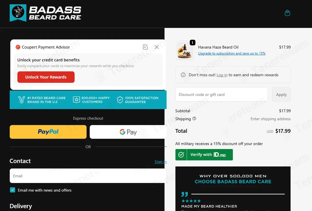 Badass Beard Care coupon code: 10% off with SMS10. Tested and valid as 2 months ago.