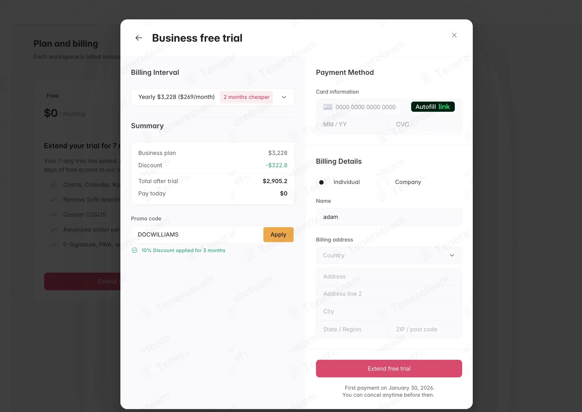 Softr apply coupon code