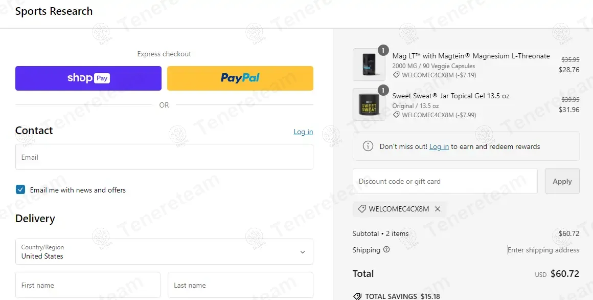 Sweet Sweat Us apply coupon code